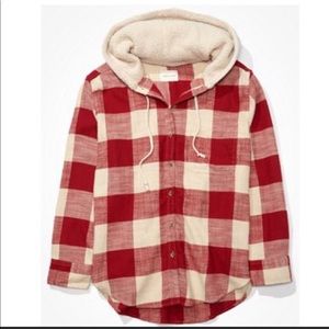American Eagle Fleece Flannel Sweatshirt